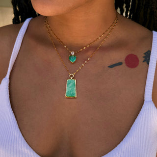 Emerald Crystal Heart Necklace
