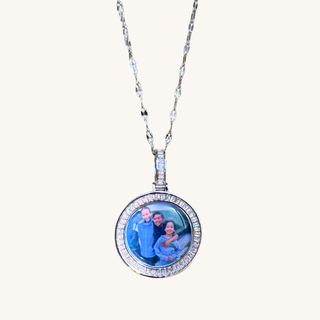 Silver Small Medallion Picture Necklace