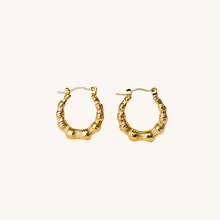 Small Gold Bamboo Hoops