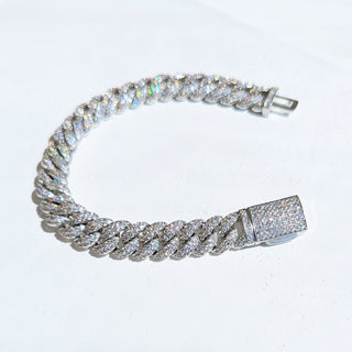 Men’s Silver Diamond Cuban Link Bracelet