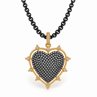 Noir Sacred Heart Pavé Necklace