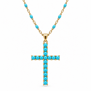 Isla Turquoise Cross Pendant Necklace