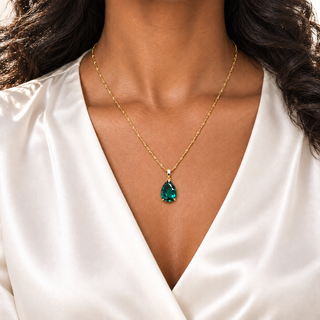 Ophelia Teardrop Crystal Pendant Necklace