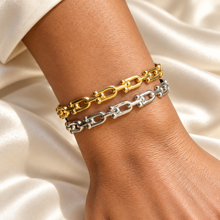 Harlow Gold Link Accent Bangle
