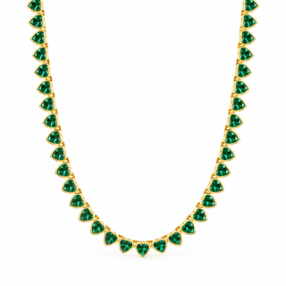 Emerald Heart Tennis Necklace