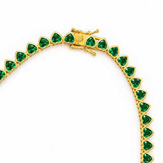 Emerald Heart Tennis Necklace