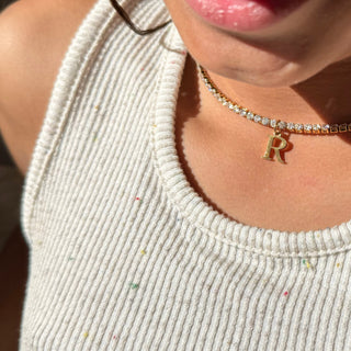 Initial Tennis Necklace