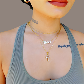 Silver Zodiac Script Necklace