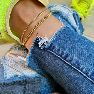 Gold Cuban Link Anklet