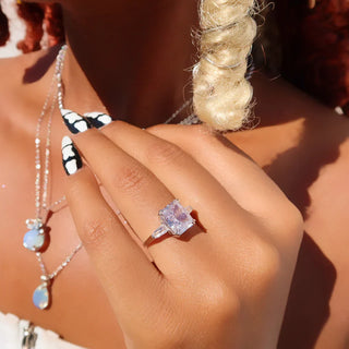Silver Elephant Opal Crystal Ball Necklace