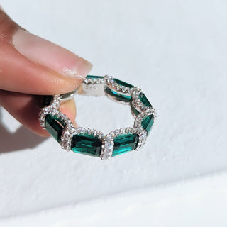 Icy Emerald Eternity Ring