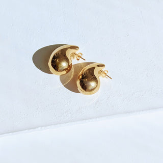 Gold Bold Tear Drop Earrings