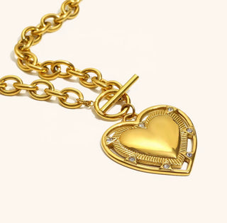 Statement Toggle Heart Necklace