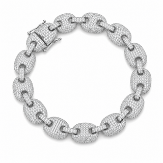 Silver Puff Link Bracelet