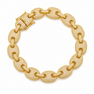 Gold Puff Link Bracelet