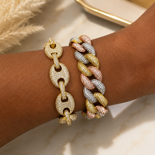 Gold Puff Link Bracelet