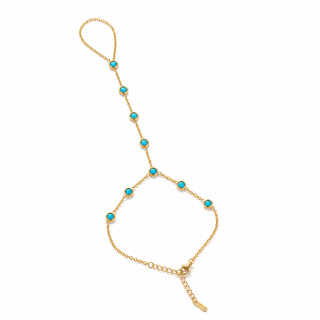 Bezel Turquoise Hand Chain