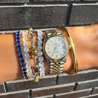 Mixed Metal Rectangle Bangle