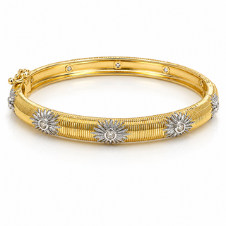 Mixed Metal Sunflower Cuff