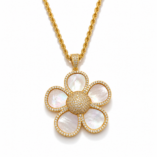 Mother of Pearl Flower Necklace