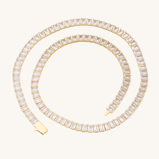 Gold Baguette Tennis Necklace