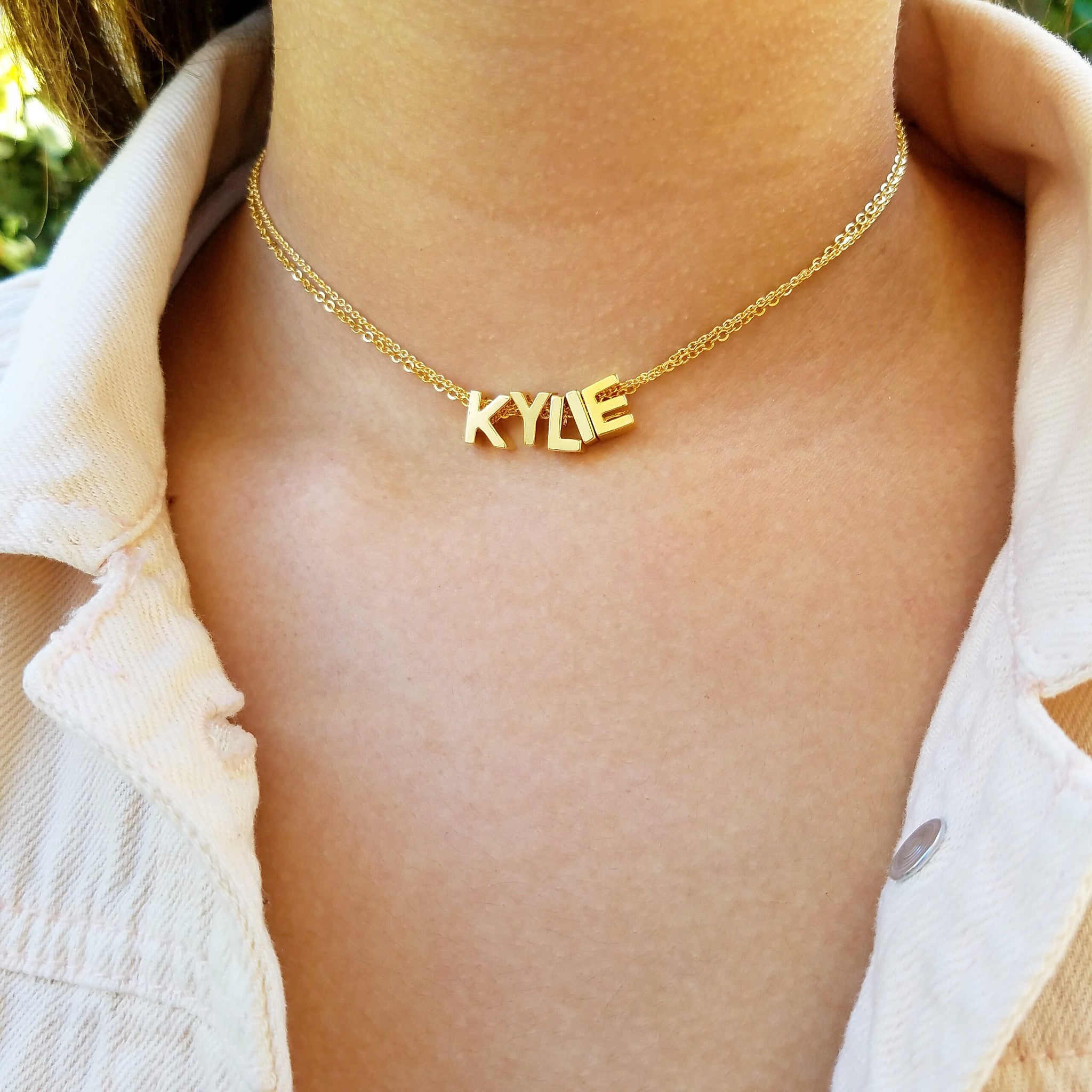 Charm Letter Name Necklace – Gogo Lush - Main Image