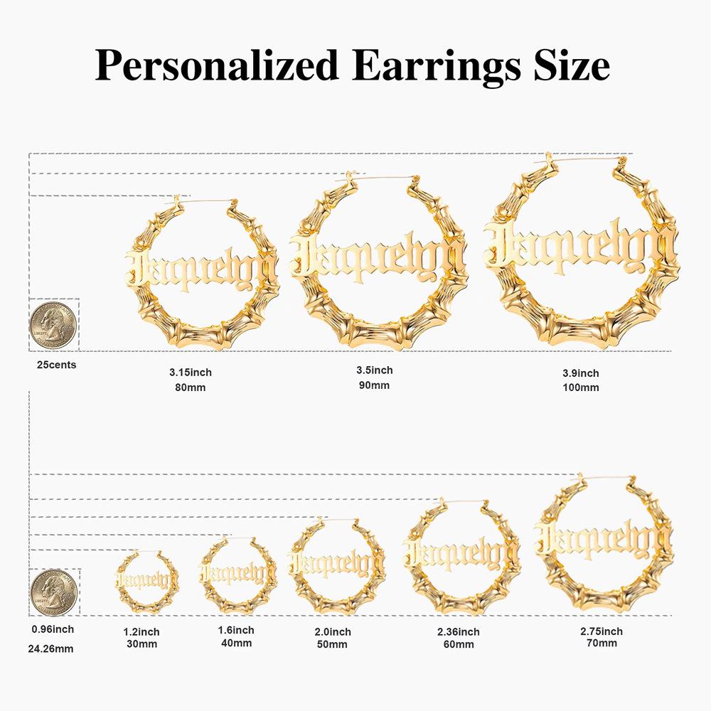Buy Gold Plated Bamboo Hoop Earring Hollow Casting Hip-Hop Statement Jewelry  for Women Dia 65mm at Amazon.in