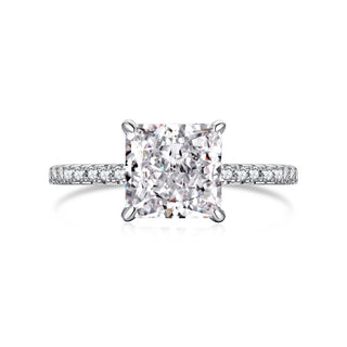 Silver Princess Cut Diamond Ring