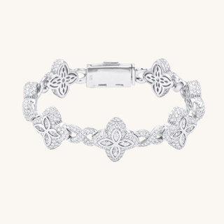 Silver Clover Infinity Link Bracelet