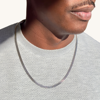 Men's Silver Cuban Chain Necklace