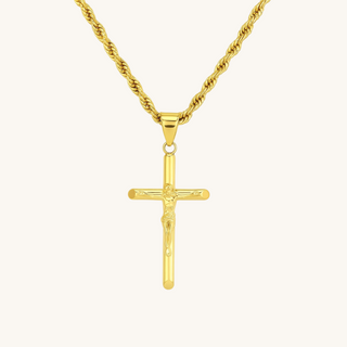 Men's Gold Crucifix Necklace