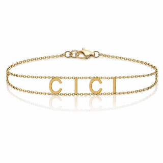 Gold Chain Linked Name Bracelet