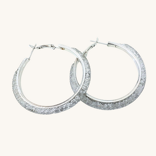 Silver Mesh Hoop Earrings