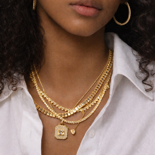 Gold Heart Tennis Necklace