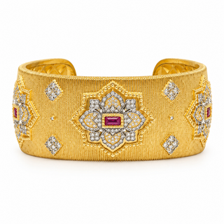 Lux Mixed Metal Ornate Cuff