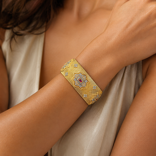 Lux Mixed Metal Ornate Cuff