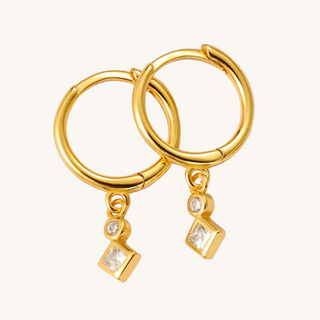 Geometric Charm Huggie Earrings