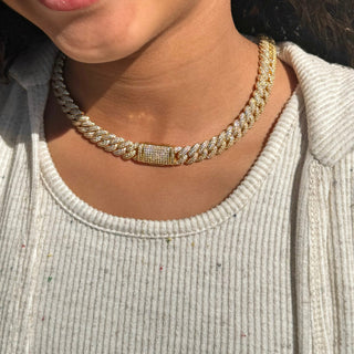 Kids' Gold Diamond Cuban Link Necklace