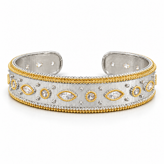 Silver Mixed Metal Marquise Cuff