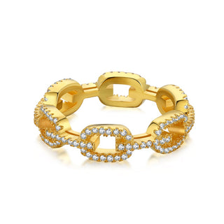 Gold Pave Link Ring