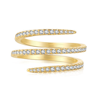 Gold Diamond Spiral Ring