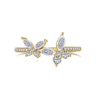 Gold Twin Butterfly Ring