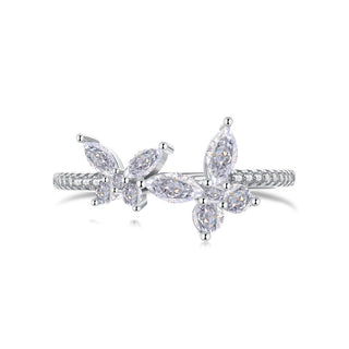 Silver Twin Butterfly Ring
