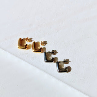 Geometric Huggie Earrings