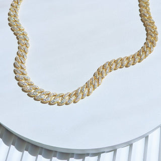 Gold Pave Cuban Link Necklace