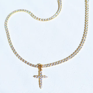 Cross Diamond Tennis Necklace