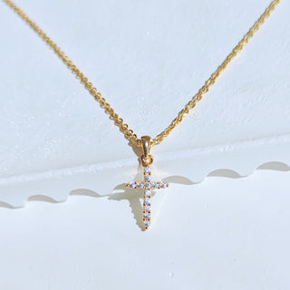 Mini Crystal Cross Necklace