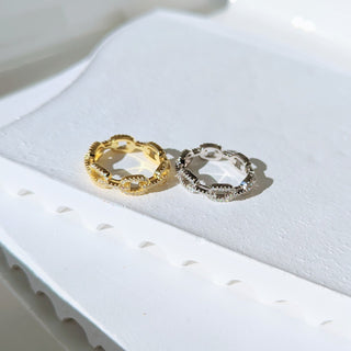 Gold Pave Link Ring