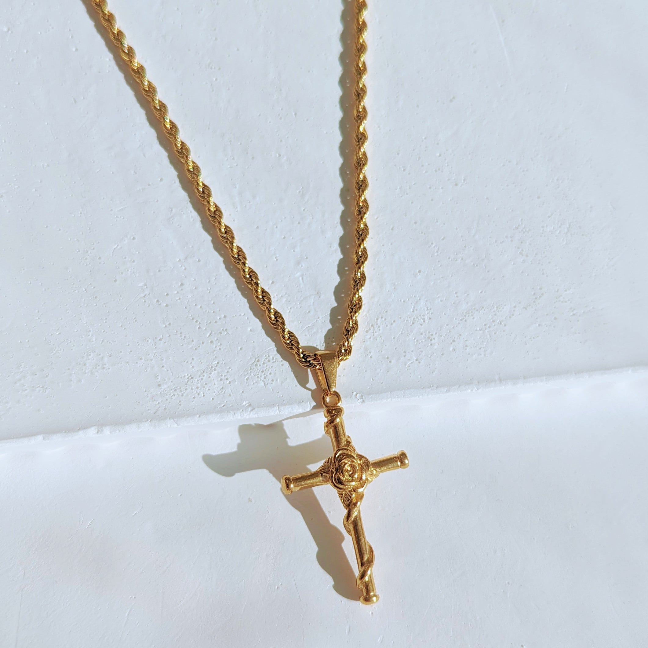 14k Gold Cross Cross Necklace For Child Youth Cross Necklace In 14