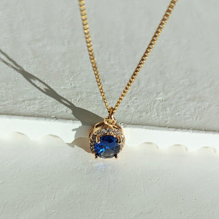 Halo Sapphire Necklace